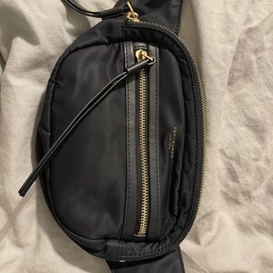 Tory Burch Black and Gold Fanny Pack